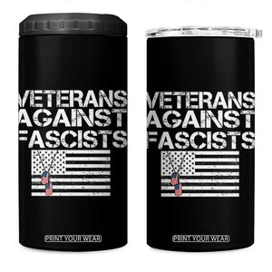 Veterans Against Fascists 4 in 1 Can Cooler Tumbler Patriotic Soldier Vintage American Flag Dog Tag TS11 One Size: 16 oz Black Print Your Wear