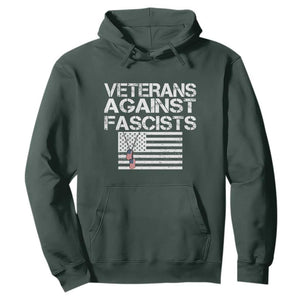 Veterans Against Fascists Hoodie Patriotic Soldier Vintage American Flag Dog Tag TS11 Dark Forest Green Print Your Wear