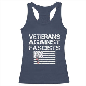Veterans Against Fascists Racerback Tank Top Patriotic Soldier Vintage American Flag Dog Tag TS11 Navy Print Your Wear
