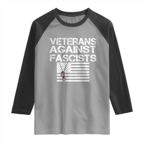 Veterans Against Fascists Raglan Shirt Patriotic Soldier Vintage American Flag Dog Tag TS11 Sport Gray Black Print Your Wear