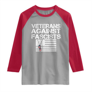 Veterans Against Fascists Raglan Shirt Patriotic Soldier Vintage American Flag Dog Tag TS11 Sport Gray Red Print Your Wear