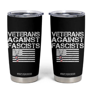 Veterans Against Fascists Tumbler Cup Patriotic Soldier Vintage American Flag Dog Tag TS11 Black Print Your Wear