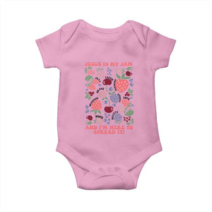 Jesus Is My Jam And I Am Here To Spread It Baby Onesie Christian Faith TS11 Light Pink Print Your Wear