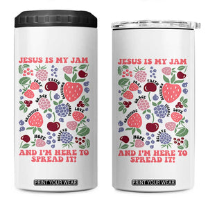 Jesus Is My Jam And I Am Here To Spread It 4 in 1 Can Cooler Tumbler Christian Faith TS11 One Size: 16 oz White Print Your Wear