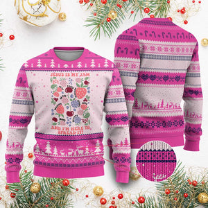 Jesus Is My Jam And I Am Here To Spread It Ugly Christmas Sweater Christian Faith TS11 Hot Pink Print Your Wear