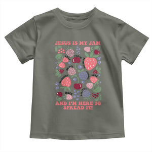 Jesus Is My Jam And I Am Here To Spread It Toddler T Shirt Christian Faith TS11 Military Green Print Your Wear