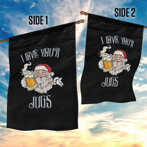 Funny Christmas Beers Couple Garden Flag I Love Your Jugs Santa Beers Drinker TS11 Print Your Wear