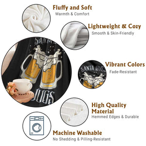 Funny Christmas Beers Couple Throw Blanket Santa Loves My Jugs Beers Drinker TS11 Print Your Wear