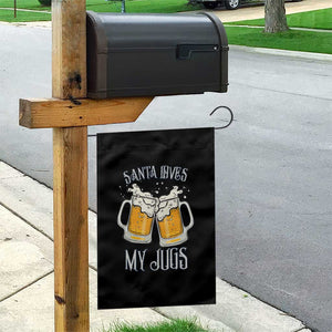 Funny Christmas Beers Couple Garden Flag Santa Loves My Jugs Beers Drinker TS11 Print Your Wear