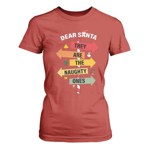 Dear Santa They Are The Naughty Ones Christmas T Shirt For Women TS11 Red Print Your Wear