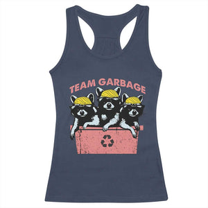 Funny Trump Supporter Racerback Tank Top Team Garbage Racoon Blonde Hair TS11 Navy Print Your Wear