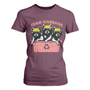 Funny Trump Supporter T Shirt For Women Team Garbage Racoon Blonde Hair TS11 Maroon Print Your Wear