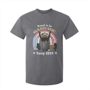 Funny Trump Garbage Racoon T Shirt For Kid Proud To Be Garbage Trump 2024 American Flag TS11 Charcoal Print Your Wear