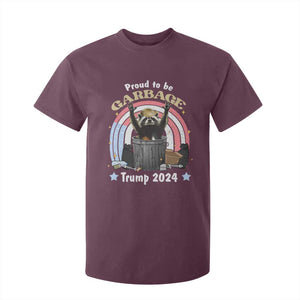 Funny Trump Garbage Racoon T Shirt For Kid Proud To Be Garbage Trump 2024 American Flag TS11 Maroon Print Your Wear
