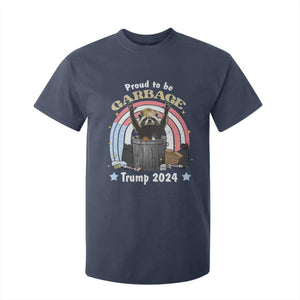 Funny Trump Garbage Racoon T Shirt For Kid Proud To Be Garbage Trump 2024 American Flag TS11 Navy Print Your Wear