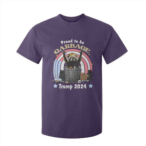 Funny Trump Garbage Racoon T Shirt For Kid Proud To Be Garbage Trump 2024 American Flag TS11 Purple Print Your Wear