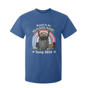 Funny Trump Garbage Racoon T Shirt For Kid Proud To Be Garbage Trump 2024 American Flag TS11 Royal Blue Print Your Wear