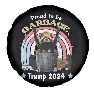 Funny Trump Garbage Racoon Spare Tire Cover Proud To Be Garbage Trump 2024 American Flag TS11 Print Your Wear