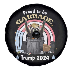 Funny Trump Garbage Racoon Spare Tire Cover Proud To Be Garbage Trump 2024 American Flag TS11 Print Your Wear