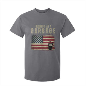 Funny Trump Garbage 2024 T Shirt For Kid I Identify As A Garbage Vote Trump American Flag TS11 Charcoal Print Your Wear