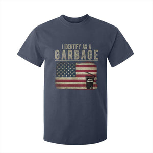 Funny Trump Garbage 2024 T Shirt For Kid I Identify As A Garbage Vote Trump American Flag TS11 Navy Print Your Wear