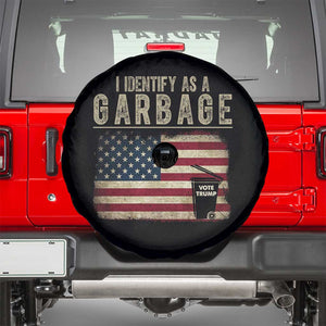 Funny Trump Garbage 2024 Spare Tire Cover I Identify As A Garbage Vote Trump American Flag TS11 Black Print Your Wear