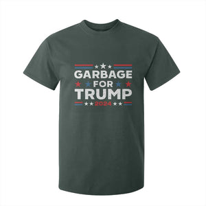 Garbage For Trump 2024 T Shirt For Kid Vintage Star Striped TS11 Dark Forest Green Print Your Wear
