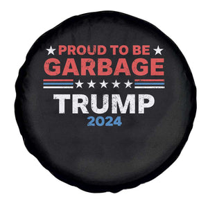 Funny Trump Garbage Spare Tire Cover Proud To Be Garbage Trump 2024 American Flag TS11 Print Your Wear