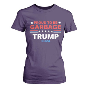 Funny Trump Garbage T Shirt For Women Proud To Be Garbage Trump 2024 American Flag TS11 Purple Print Your Wear