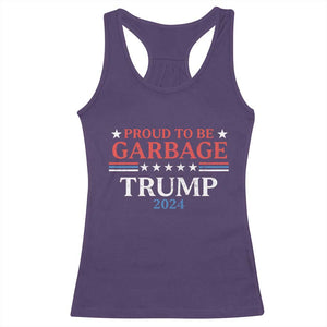 Funny Trump Garbage Racerback Tank Top Proud To Be Garbage Trump 2024 Star Striped TS11 Purple Print Your Wear