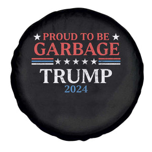 Funny Trump Garbage Spare Tire Cover Proud To Be Garbage Trump 2024 Star Striped TS11 Print Your Wear