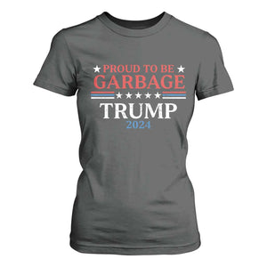 Funny Trump Garbage T Shirt For Women Proud To Be Garbage Trump 2024 Star Striped TS11 Dark Heather Print Your Wear