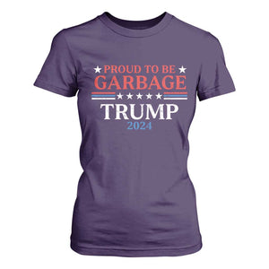 Funny Trump Garbage T Shirt For Women Proud To Be Garbage Trump 2024 Star Striped TS11 Purple Print Your Wear