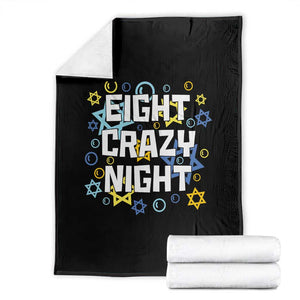 Funny Hanukkah Eight Crazy Night Throw Blanket Jewish Hebrew Chanukah David Stars TS11 Black Print Your Wear