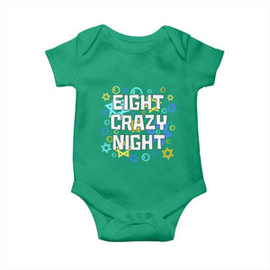Funny Hanukkah Eight Crazy Night Baby Onesie Jewish Hebrew Chanukah David Stars TS11 Irish Green Print Your Wear