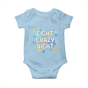 Funny Hanukkah Eight Crazy Night Baby Onesie Jewish Hebrew Chanukah David Stars TS11 Light Blue Print Your Wear