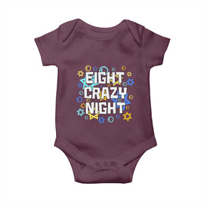 Funny Hanukkah Eight Crazy Night Baby Onesie Jewish Hebrew Chanukah David Stars TS11 Maroon Print Your Wear
