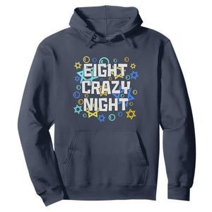 Funny Hanukkah Eight Crazy Night Hoodie Jewish Hebrew Chanukah David Stars TS11 Navy Print Your Wear