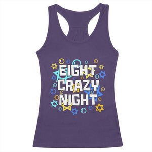 Funny Hanukkah Eight Crazy Night Racerback Tank Top Jewish Hebrew Chanukah David Stars TS11 Purple Print Your Wear