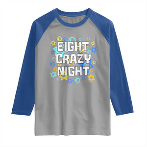 Funny Hanukkah Eight Crazy Night Raglan Shirt Jewish Hebrew Chanukah David Stars TS11 Sport Gray Royal Print Your Wear