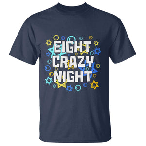 Funny Hanukkah Eight Crazy Night T Shirt Jewish Hebrew Chanukah David Stars TS11 Navy Print Your Wear
