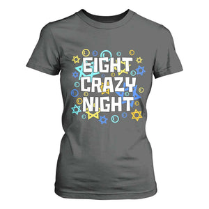 Funny Hanukkah Eight Crazy Night T Shirt For Women Jewish Hebrew Chanukah David Stars TS11 Dark Heather Print Your Wear