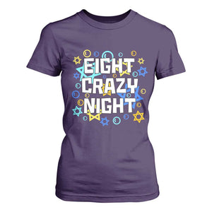 Funny Hanukkah Eight Crazy Night T Shirt For Women Jewish Hebrew Chanukah David Stars TS11 Purple Print Your Wear