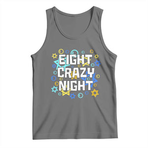Funny Hanukkah Eight Crazy Night Tank Top Jewish Hebrew Chanukah David Stars TS11 Black Heather Print Your Wear