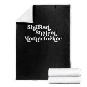 Funny Shabbat Shalom Motherfucker Throw Blanket Jewish Kosher TS11 Black Print Your Wear