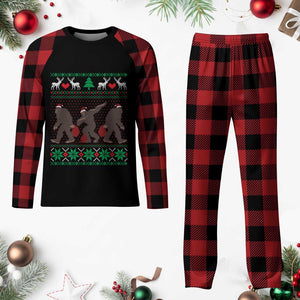 Funny Santa Bigfoot Squad Xmas Plaid Pajama Set TS11 Buffalo Plaid Print Your Wear