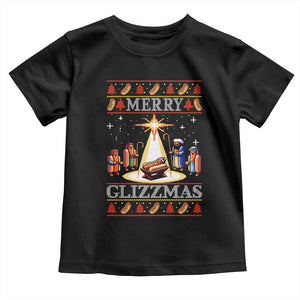 Funny Merry Glizzmas Toddler T Shirt Hot Dog Christmas Nativity Scene TS11 Black Print Your Wear