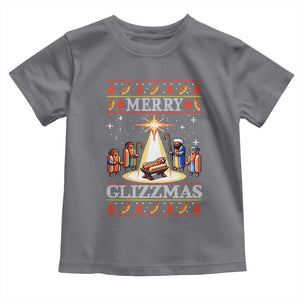 Funny Merry Glizzmas Toddler T Shirt Hot Dog Christmas Nativity Scene TS11 Charcoal Print Your Wear