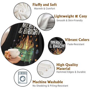 Funny Lil Fire Dumpster Christmas Throw Blanket Merry And Bright Xmas Led Lights TS11 Print Your Wear