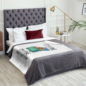 Funny It's Fine I'm Everything Is Fine Throw Blanket Black Cat Lil Dumpster Fire TS11 Print Your Wear